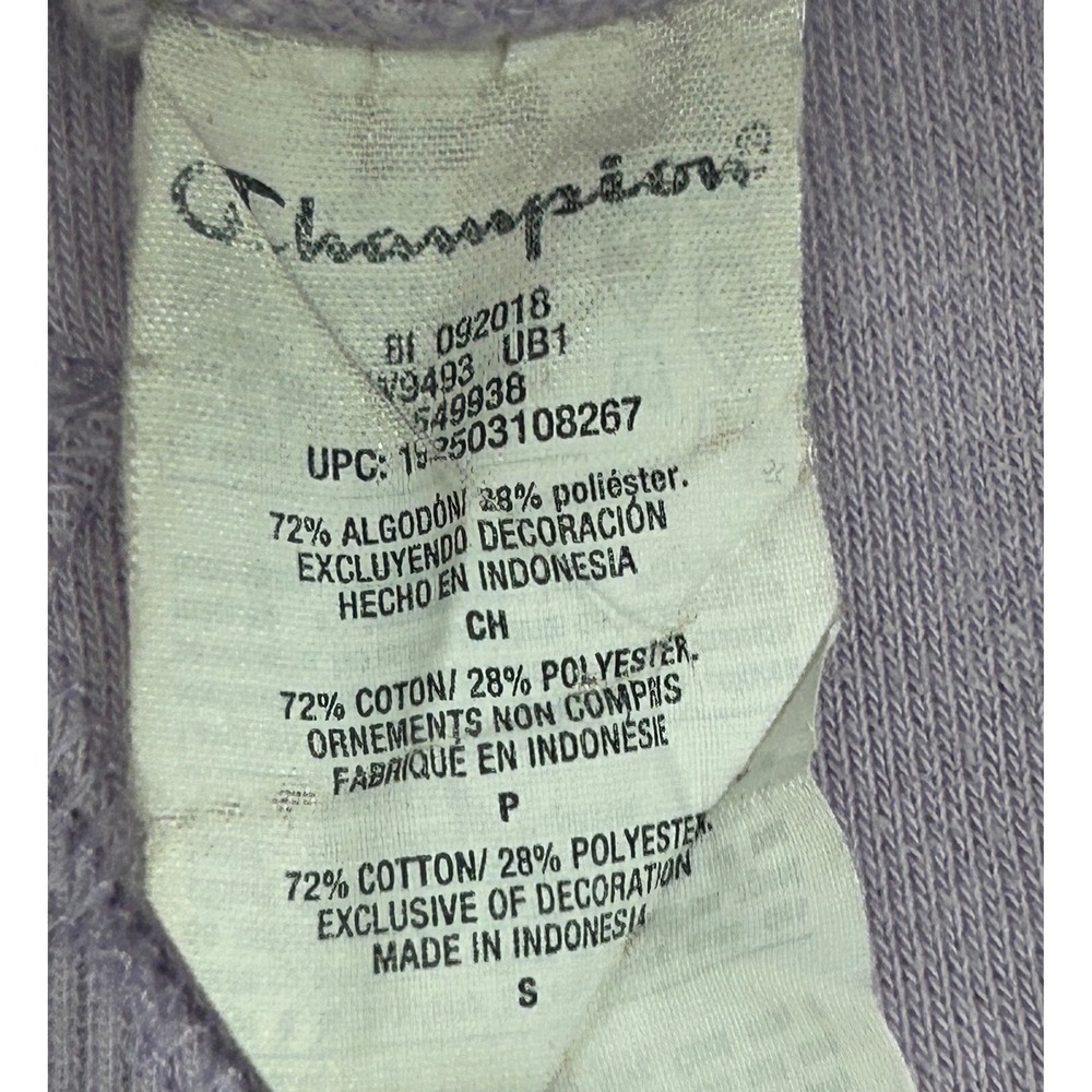 Champion Lavender Colored Lightweight Sweatshirt Women's Size Small - Picture 6 of 7